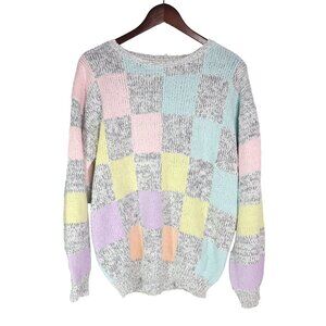 Vintage Pastel Knit Sweater - Colter Bay International - Size L